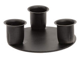 3 Taper Candle Holder - Sturdy Solid Wrought Iron - £10.36 GBP