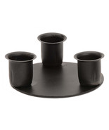 3 TAPER CANDLE HOLDER - Sturdy Solid Wrought Iron - £10.17 GBP