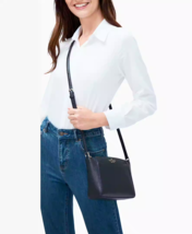 NWB Kate Spade Monica Crossbody Purse Black Pebbled Leather KE937 $279 Gift Bag - £75.53 GBP