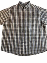 Round Tree &amp; York Men’s 2XB Plaid Short Sleeve Button Down Shirt Green S... - $15.83