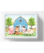 Baby Farm Animals Themed Baby Shower Birthday Edible Image Edible Cake T... - $22.59 CAD