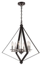 Trans Globe 11086 6-Light Pendant in Black/Polished Chrome - $4,875.78 MXN