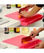 2-in-1 Colorblock Kitchen Cutting Board + Storage Basket #379 - $30.00