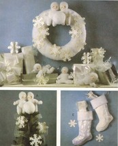 Stuffed Christmas Snow Babies Tree Topper Wreath Stocking Ornament Sew Pattern - £11.00 GBP