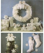 Stuffed Christmas Snow Babies Tree Topper Wreath Stocking Ornament Sew P... - $13.99