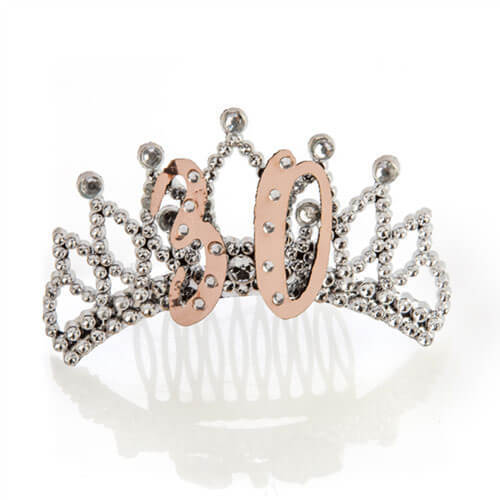 Rose Gold and Silver Tiara - 30th - $20.09