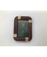 Picture Frame Leather FRAME for picture 3&quot; x 2” Brown,Gold - $14.91 CAD