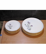 16 Vintage French Saxon China Floral Dishes 22K Gold USA - $94.05