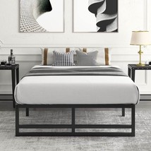 Twin Size Black Metal Platform Bed Frame with Under-Bed Storage Space - $3,883.59 MXN