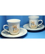 Vintage Tienshan Country Bear Tea Cup &amp; Saucer Set For 2 Theodore Teddy - $266.95 MXN