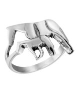 Mother&#39;s Love Mom and Baby Horse Sterling Silver Band Ring-9 - £16.40 GBP