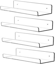 Cy Craft Clear Acrylic Floating Shelves Display Ledge, 5 Mm Thick Wall, Set Of 4 - £25.38 GBP