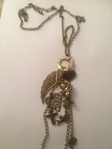 30” Necklace Long Dangle Charms Cherubs Hearts Angel Wing - £5.60 GBP