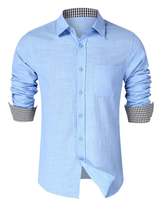 Men&#39;s Button-Down Shirt with Gingham Contrast - $32.49