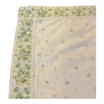 Green Floral Cannon Royal Family Vintage Flat Twin Extra Long Sheet 72x108 - £22.17 GBP