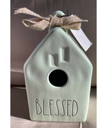 Rae Dunn Artisan Collection Pale Green Birdhouse Square “Blessed” By Mag... - $36.99