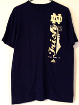 Adidas Notre Dame t-shirt size L men Navy Blue short sleeve, 100% cotton - £7.98 GBP