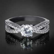 0.75 CT Carat Easy To Wear ROUND CUT Engagement RING CZ White Gold Plated - $541.61 MXN