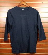 NEW Men&#39;s Football T-Shirt 3/4 Sleeve Slub knit Cotton Old Navy Medium Blue - $5.93