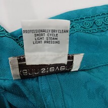 Karin Stevens Women's Turquoise Open Back Front Button Blazer Jacket Size 8 image 4