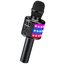 Bluetooth Wireless Karaoke Microphone With Led Lights,4-In-1 Portable Handheld M - £38.44 GBP