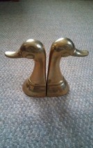 005 Vintage Brass Mallard Duck Head Birds Hunter Bookends Book End Pair Man Cave - £23.97 GBP