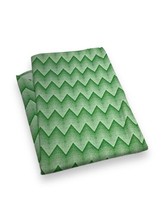Vtg MCM Lime Green Chevron Zig Zag Knit Fabric Handmade Tablecloth Mod 59x84” - £18.65 GBP