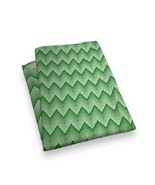 Vtg MCM Lime Green Chevron Zig Zag Knit Fabric Handmade Tablecloth Mod 5... - £18.29 GBP