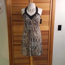 Womens Dress Iz Byer Brown Indian Summer Animal Halter Jr Girls $48 NEW-size XL - £14.79 GBP