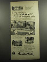 1952 Canadian Pacific Railroad Ad - 15 ways to relax in Evergreen Victoria B.C. - £14.53 GBP