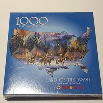 LAND OF THE BRAVE AMERICAN INDIAN KIRK RANDLE 1000 PIECE JIGSAW PUZZLE NEW! - $28.05