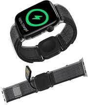 Nylon Bands charger 2 in 1 Compatible with Apple Watch   (38mm 40mm 41mm, Black) - £23.19 GBP