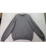 Brooks Brother 346 Sweater Men&#39;s Large Gray Cotton Long Raglan Sleeve Cr... - $27.57 CAD