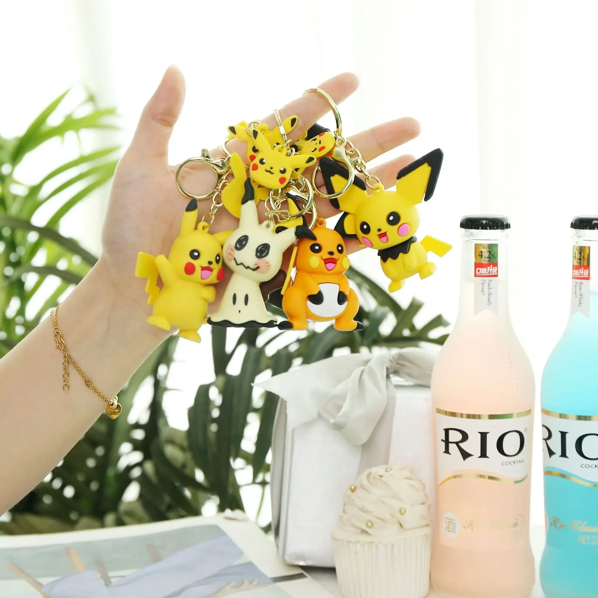 10pcs/lot Pokemon Figure Mimikyu Pikachu Raichu Keychain Pendant Toy Chr... - $35.54