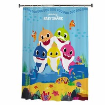 Kids Bathroom Fabric Shower Curtain 72x72 Baby Shark - $1,207.72 MXN