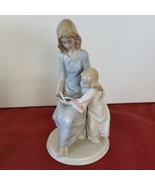 Meico porcelain statue mother with daughter reading a story 8&quot; - £12.81 GBP