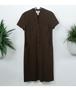 Talbots Women’s Petite Size 4 taupe stretch Shirt dress 4P Office Party - $38.20 CAD