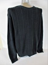 Chaps Men&#39;s XL BLACK 100% COTTON  RIBBED HEAVYWEIGHT SWEATER (W)pm1 - £8.26 GBP