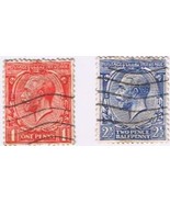 Stamps Great Britain King George V 1p &amp; 2 1/2p Lot of 2 - $0.68