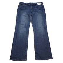 Loft Jeans Womens 12 Blue Denim Ann Taylor Mid Rise Modern Straight Casual Pants - £21.66 GBP