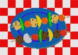 Pepita Needlepoint Canvas: Barbecue Kabobs, 10&quot; x 7&quot; - $50.00+