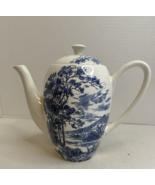 BEAUTIFUL Antique &quot;Countryside&quot;  8.5” tall Coffee Pot / Hand painted Eng... - €73,15 EUR