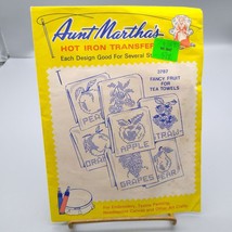 Vintage Aunt Martha&#39;s Hot Iron Transfers 3787 Fancy Fruit for Tea Towels - $12.60