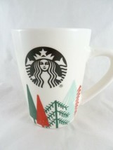 Starbucks Coffee Mug Christmas Trees Holiday  with Siren Logo 14 oz - £10.07 GBP