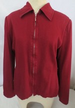 David N Red Jacket lined padded shoulders front zip Sz M - £23.98 GBP