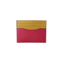 Coach Leather Yellow-Red Card Case $120  WORLDWIDE SHIPPING - £38.76 GBP