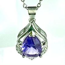 ARW# Lovely Amethyst &amp; Sterling 925 Silver Necklace - £58.08 GBP