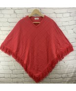 Oxford Cape Red Pink Womens Shawl Warm Vintage Acrylic  - $19.79