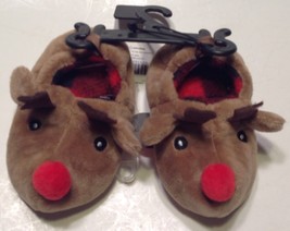Christmas Plush Rudolph The Red Nosed Reindeer Slippers Toddler Size 2 U... - £7.08 GBP