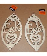 Halloween Wooden Laser Tags Plaques Crafts Creatology 8&quot; x 4&quot; EEK Signs ... - £3.53 GBP